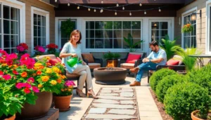 landscaping around patio