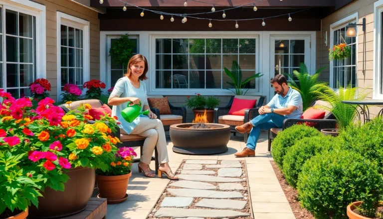 landscaping around patio